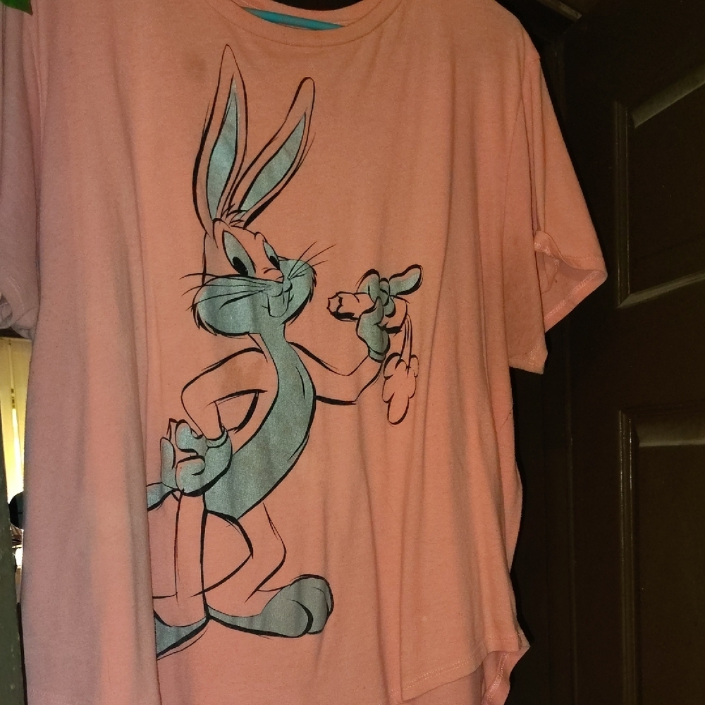 Warner Bros Bugs Bunny Pink Short Sleeve Tee